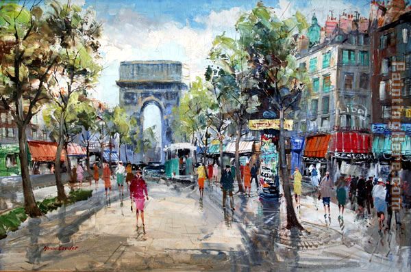 Paris Street Scene painting - Unknown Artist Paris Street Scene art painting